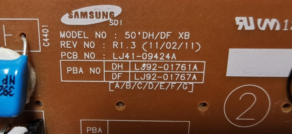 SAMSUNG PS51D450 CARTE X LJ41-09424A REV1.3 50DH/DF XB