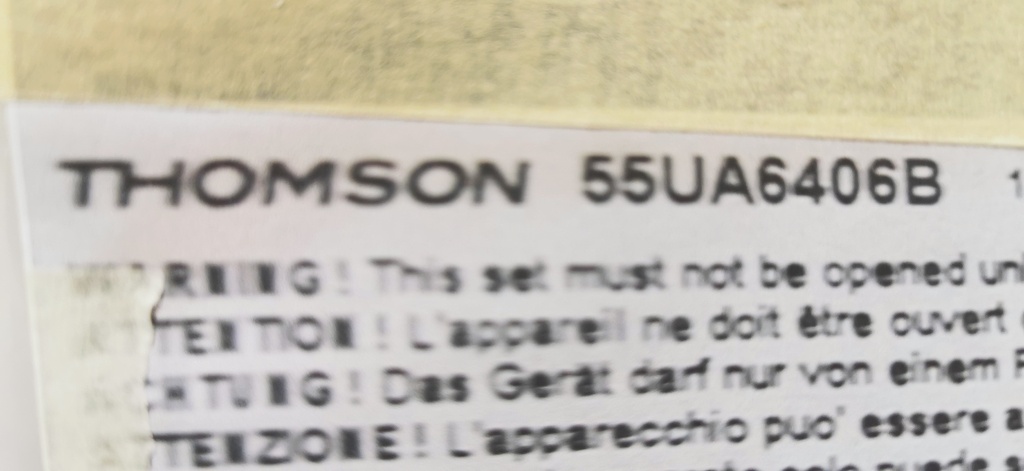 1-53 THOMSON 55UA6406B CARTE MERE 40-NT67ES-MAC4HG