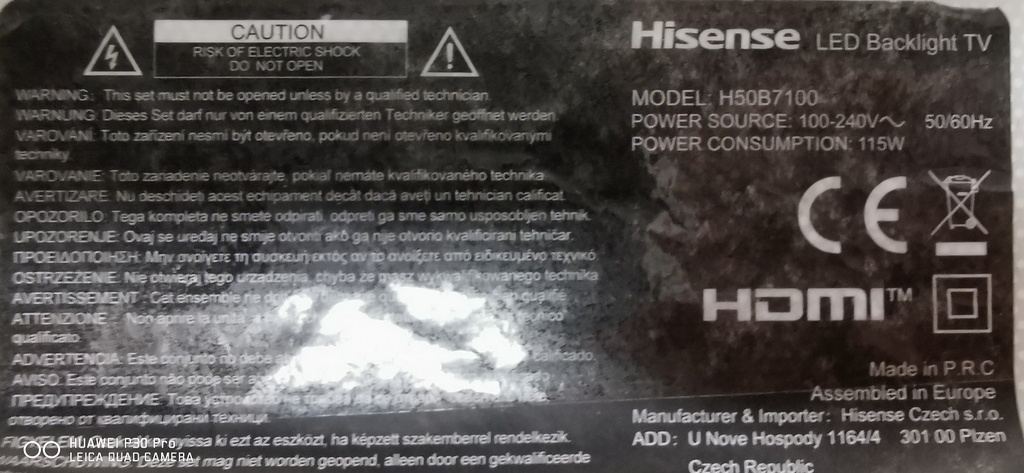 HISENSE H50B7100 2 HAUT PARLEUR