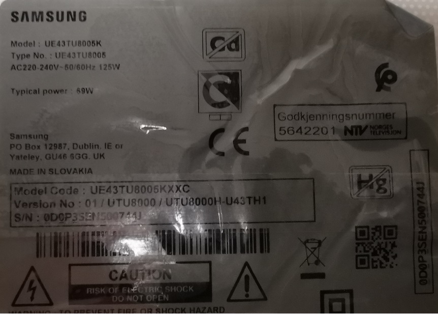 SAMSUNG UE37C5100QW NAPPES BN96-13171Q HS101011D