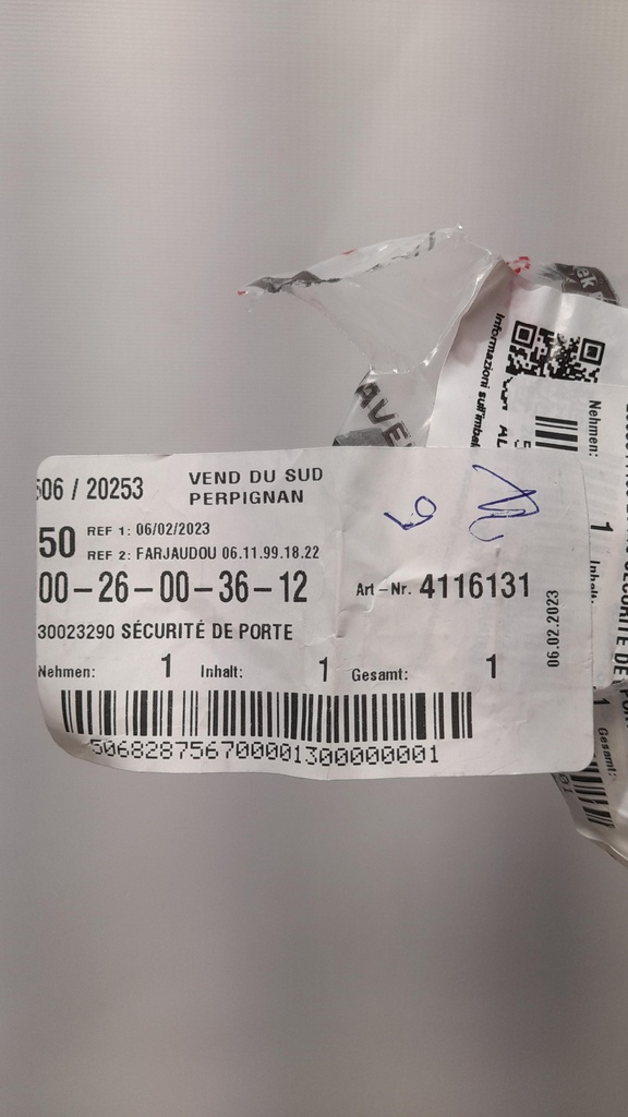 SÉCURITÉ DE PORTE 4116131