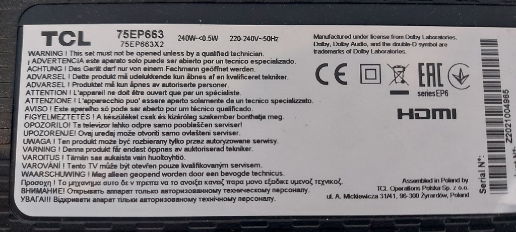 WHIRLPOOL IXELIUM FOUR klixon AKZM 6692/IXL IX 752566929110 WHIRLPOOL ARISTON HOTPOINT BAUKNECHT IKEA