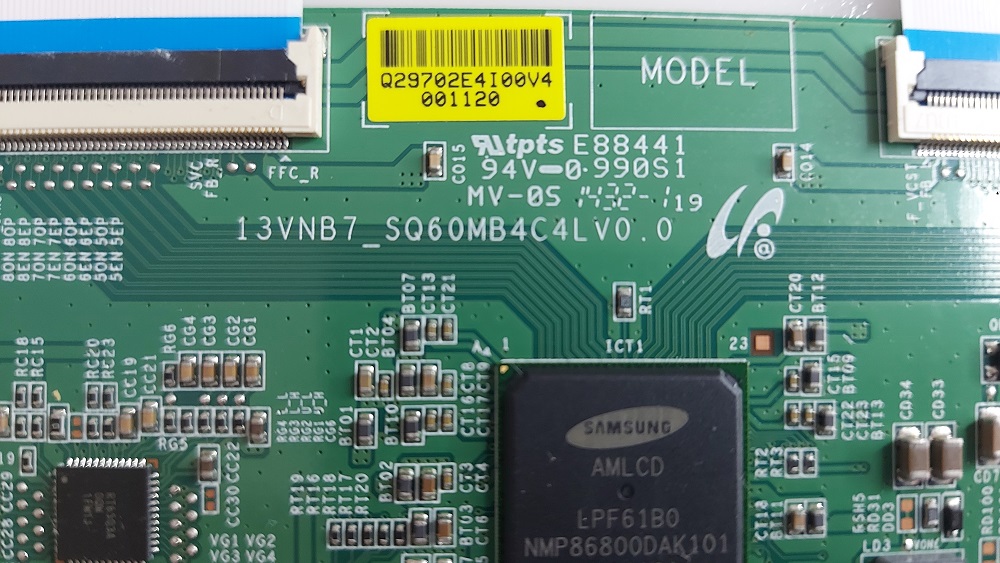 THOMSON 48FZ5634W CARTE TCON 13VNB7_SQ60MB4C4LV0.0 TESTE AVANT DEMONTAGE