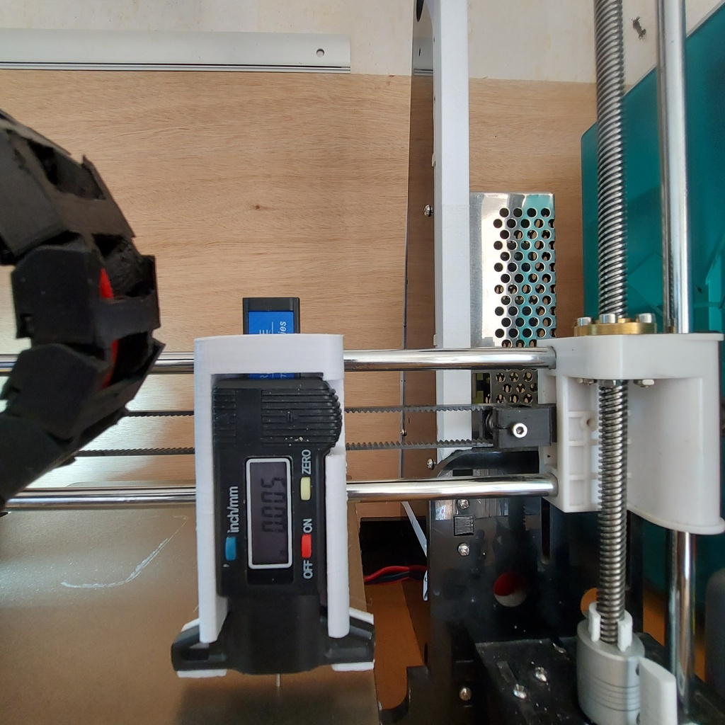 Support comparateur ajustement plateau Anet A8 MK2 pièd à coulisse et jauge au 0.005