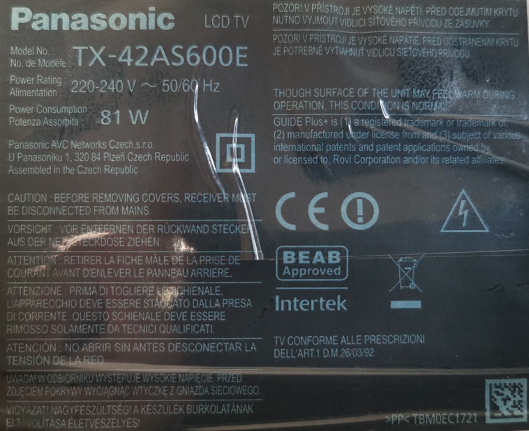 SAMSUNG LE40R87BD CARTE MERE  BN41-00813B-MP 1.1 LE40R86BDX-SPE 57571012 BN94-01260C