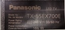 PANASONIC TX-65EX700E 2 HAUT PARLEUR A14M30JY00