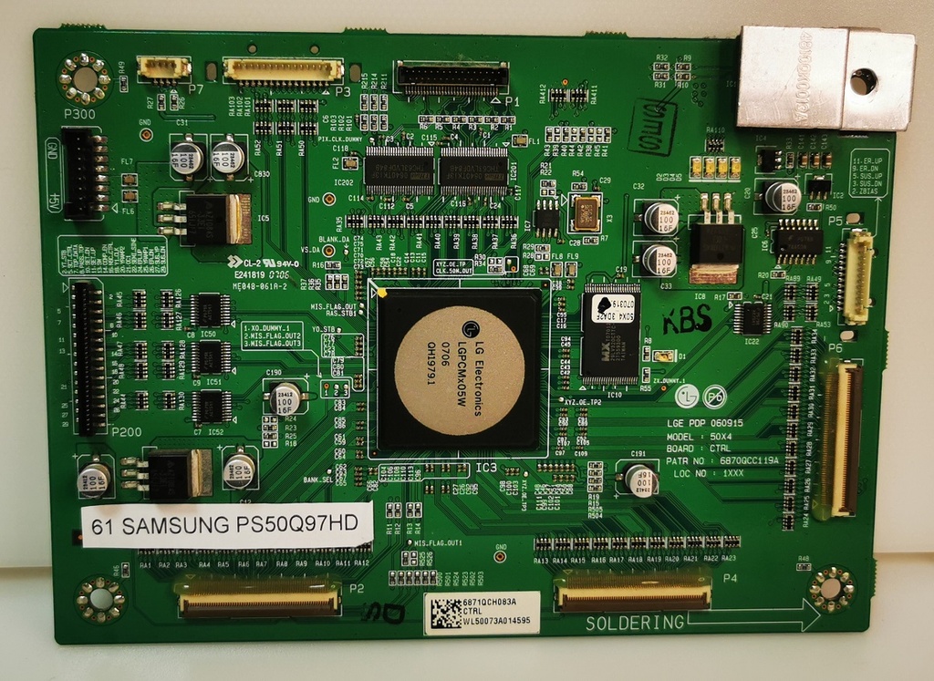SAMSUNG PS50Q97HD – Carte T-CON LGE PDP 060915 50X4 CTRL 6870QCC119A