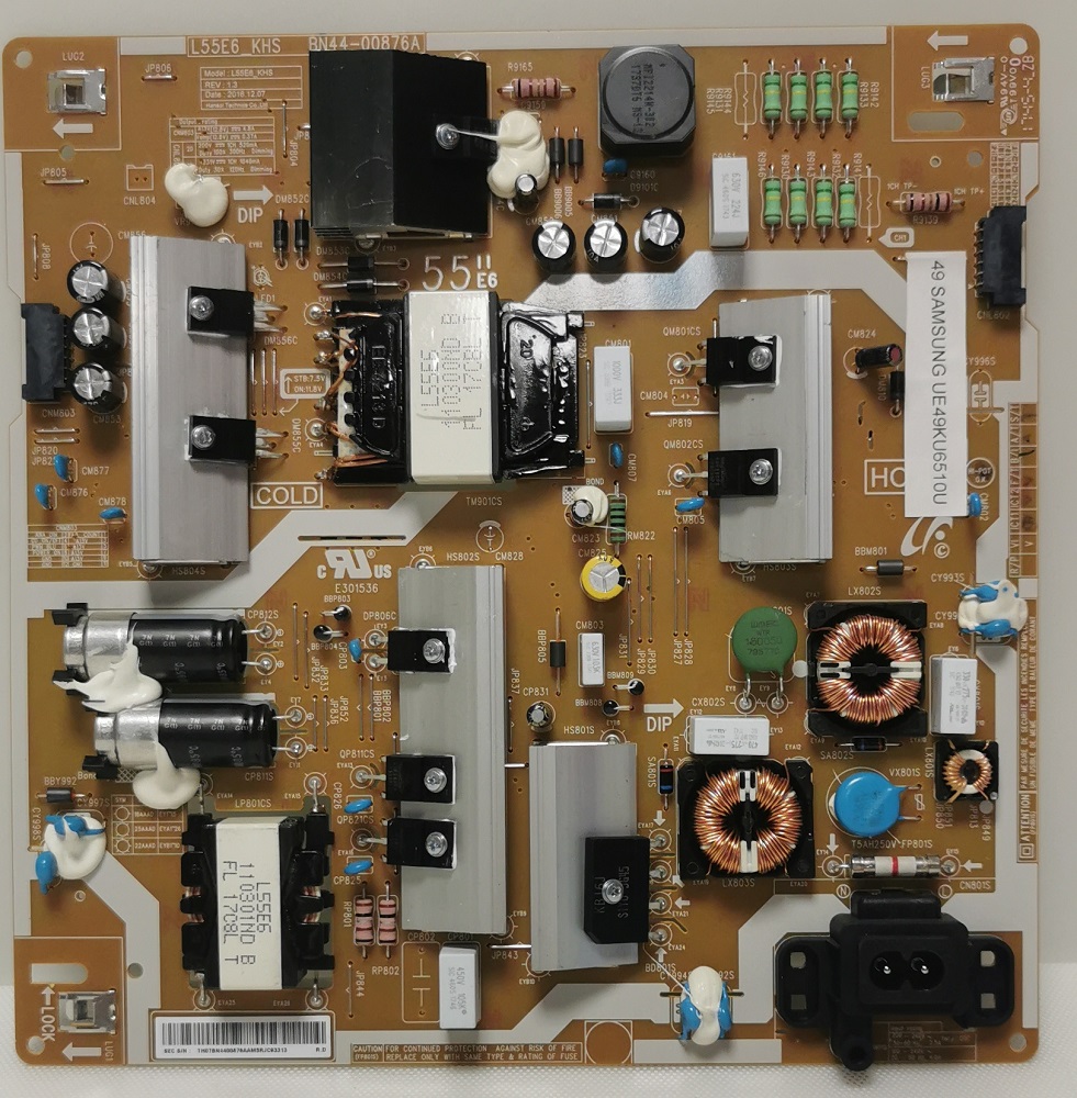 SAMSUNG UE49KU6510U – Carte alimentation L55E6_KHS BN44-00876A