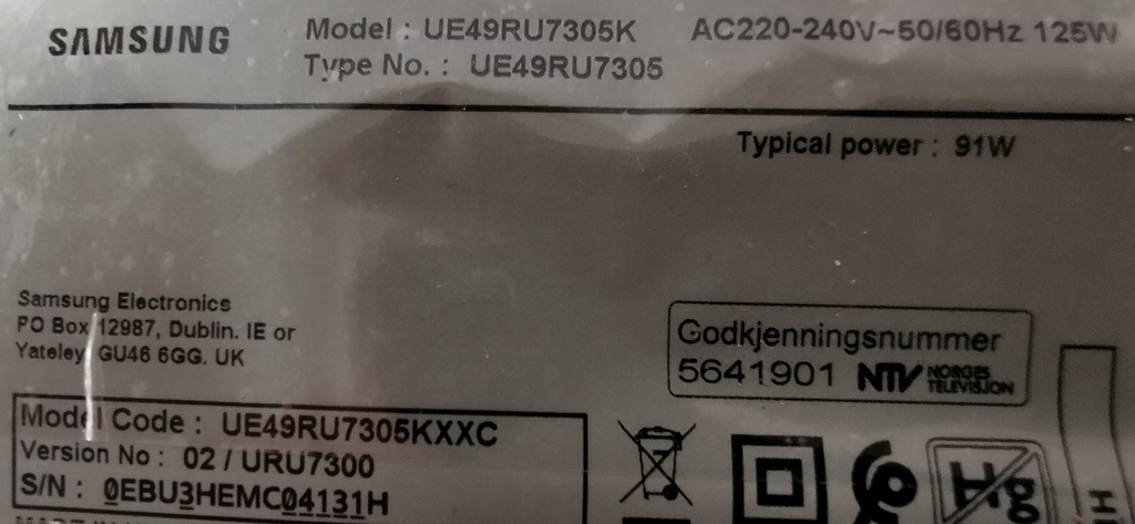 SAMSUNG UE49RU7305K – Lot de 2 pieds SUPPORT TELEVISOIN