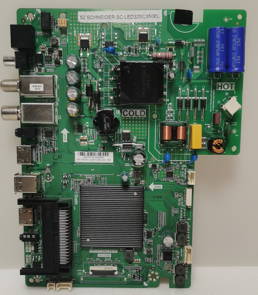 SCHNEIDER SC-LED32SC350EL – Carte principale Carte alimentation Carte mère TPD.NT72263.PB87 3NT725B2