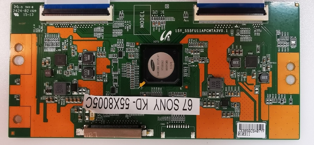 Sony KD-55X8005C – Carte T-CON 15Y_S55FU11APCMTA3V0.1 2424-02-1529 15-13
