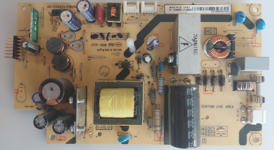 TCL 40-E04021-PWE1XG – Carte alimentation 08-E0402C1-PW200AA
