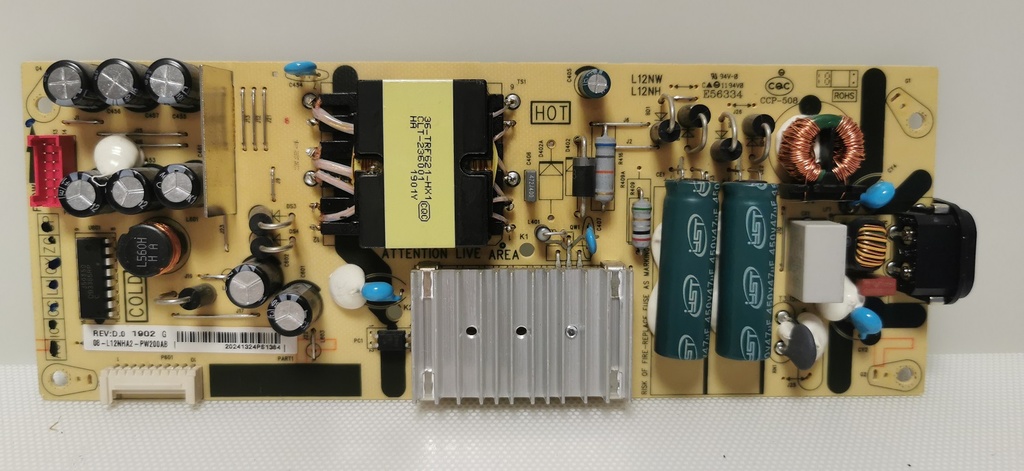TCL 55DB600 – Carte alimentation PW200AB E56334 08-L12NHA2-PW200AB