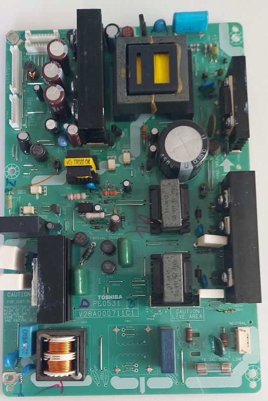 TOSHIBA 32CV505D – Carte alimentation V28A000711C1
