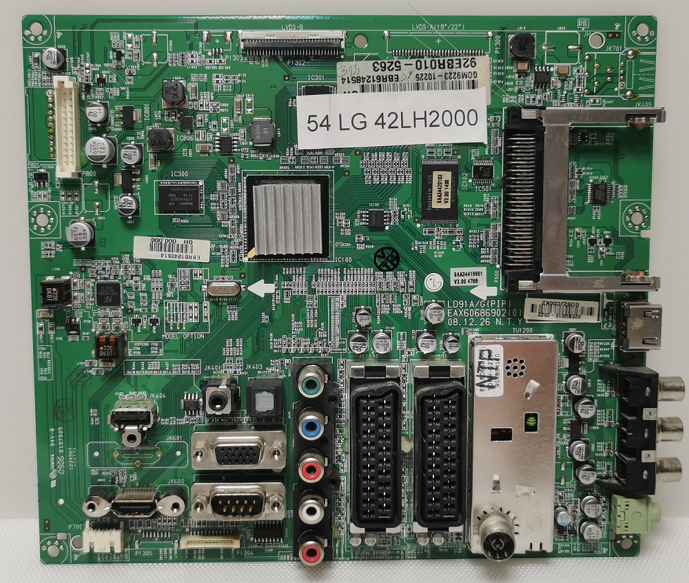 LG 42LH2000 – Carte mère LD91A/G PIP EAX60686902