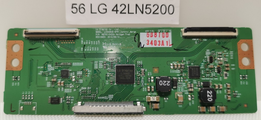 LG 42LN5200 – Carte T-CON LC500DUE-SFR1-CONTROL_mERGE 6870C-0452A