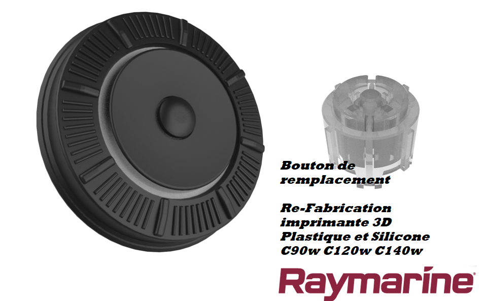 Raymarine C90w C120w C140w Cadran rotatif multi-contrôle Trackpad Noir avec actionneurs Re-fabrication imprimante 3D Plastique et Silicone