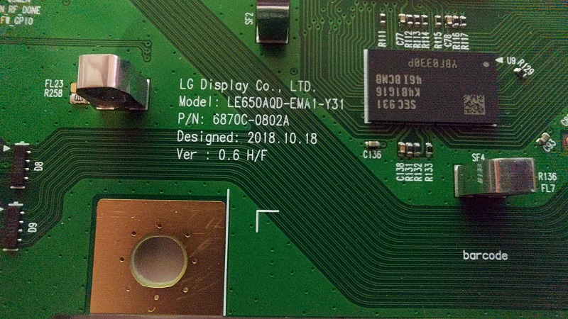 LG OLED65C9PLA CARTE T-COM LE650AQD-EMA1-Y31