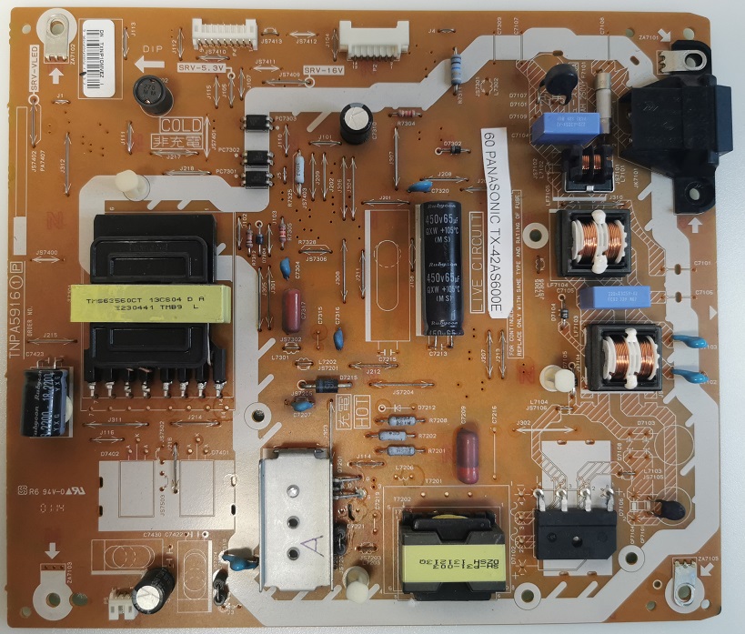 PANASONIC TX-42AS600E – Carte alimentation TNPA5916 REV 1