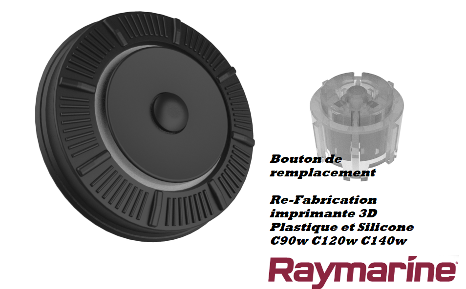 Raymarine C90W / C120W / C140W – Cadran rotatif Trackpad noir refabriqué en 3D