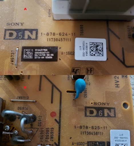 [02--] Sony KDL-52V5100 CARTE ALIMENTATION D5N 1-878-624-11 D6N 1-878-625-11