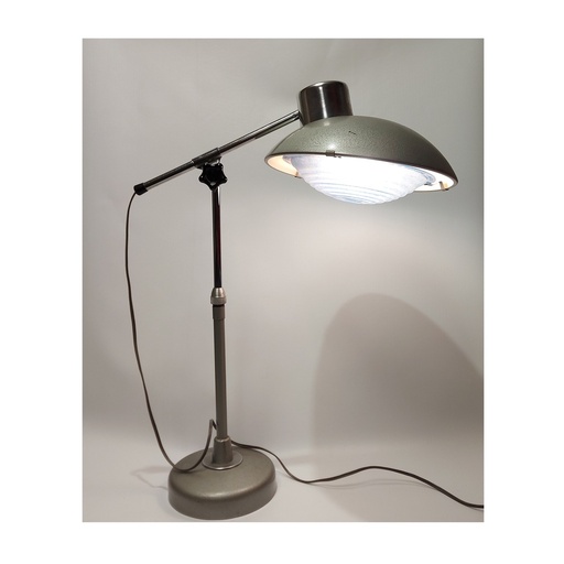Lampe d'architecte à hauteur ajustable en acier, à réflecteur orientable